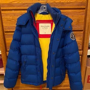 Abercrombie & Fitch Men's Hunters Blue Puff Jacket